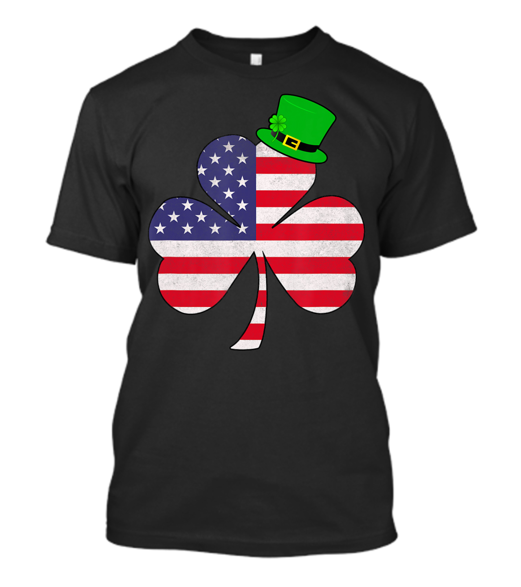St Patricks Day Irish American Flag Leprechaun Hat Shamrock T-Shirt