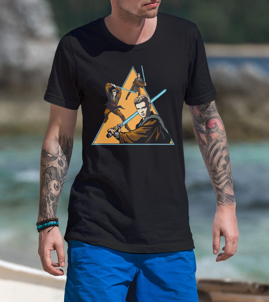 Star Wars Anakin Skywalker Jedi Lightsaber Action T-Shirt