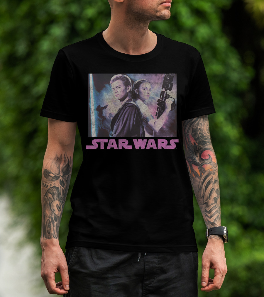Star Wars Anakin And Padme Retro T-Shirt