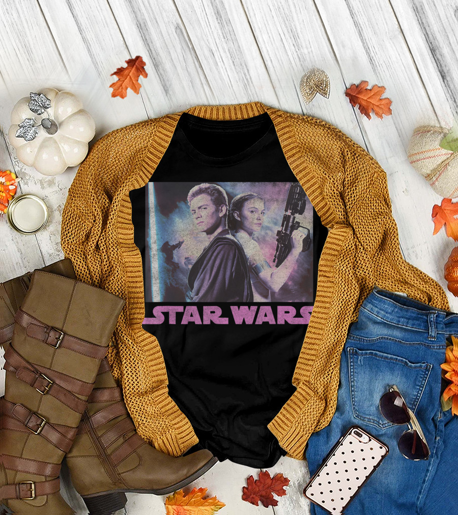 Star Wars Anakin And Padme Retro T-Shirt