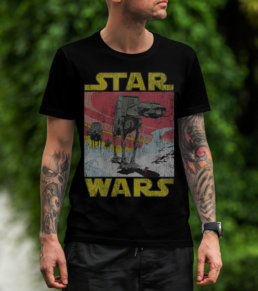 Star Wars AT-AT Walker Sunset Scene T-Shirt