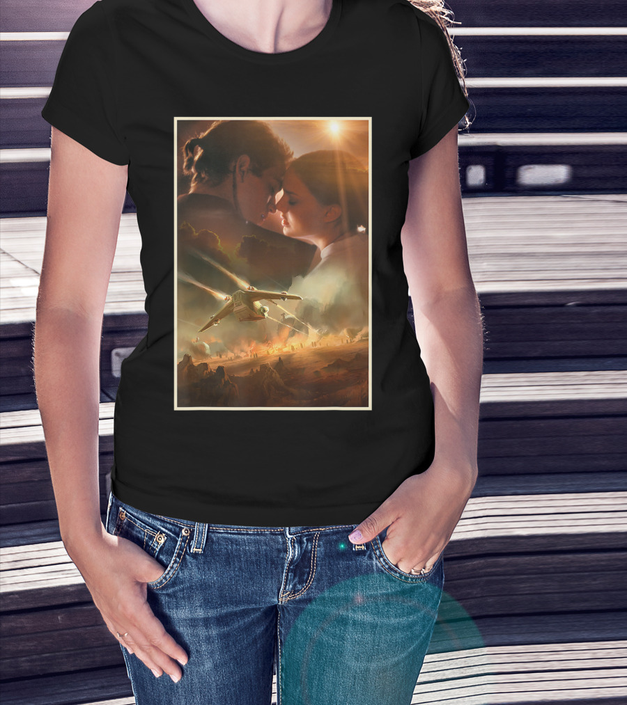 Star Wars Attack Of The Clones Anakin Amidala Romance And Battle Scene T-Shirt