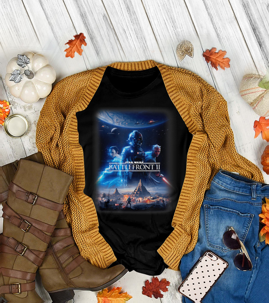 Star Wars Battlefront II Rey Darth Maul Galactic Conflict Scene T-Shirt