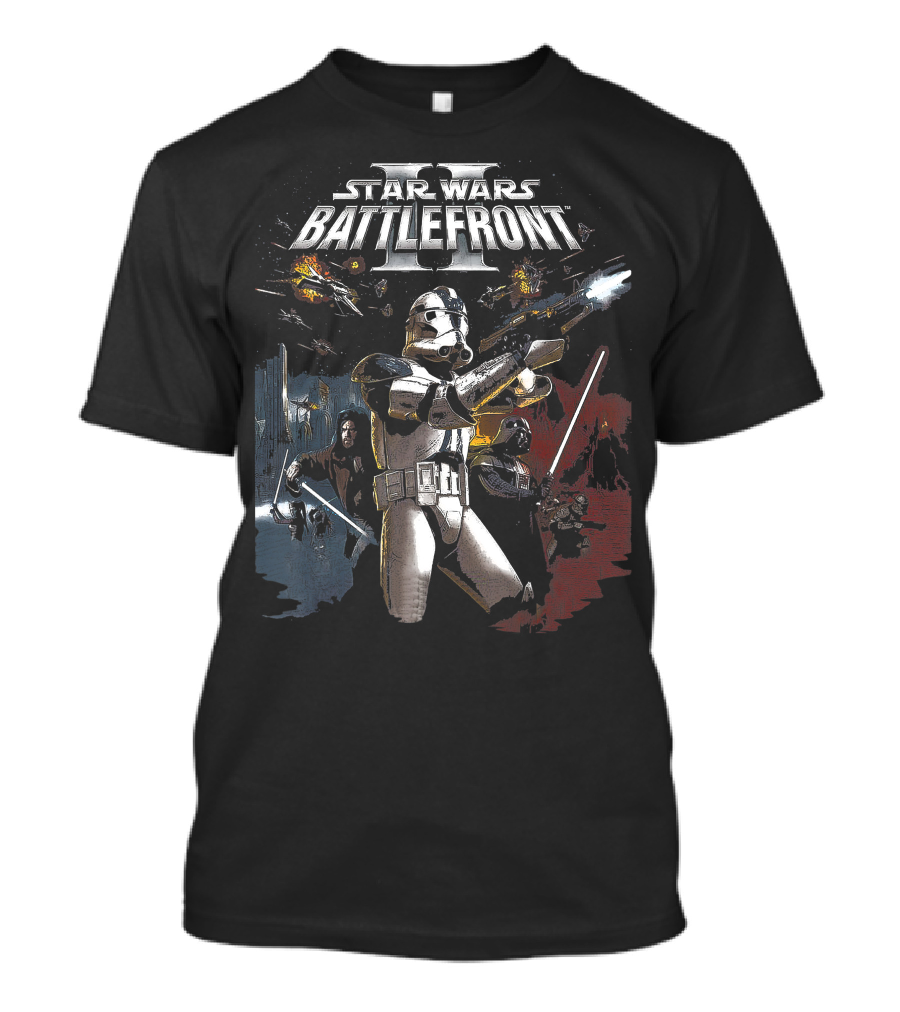 Star Wars Battlefront II Clone Trooper And Jedi Galactic Warfare Scene T-Shirt