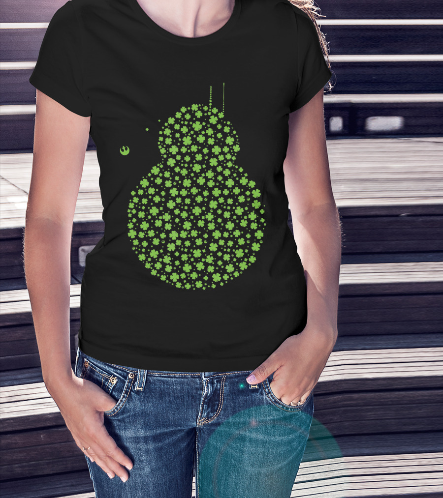 Star Wars BB-8 Shamrock Pattern In Green T-Shirt