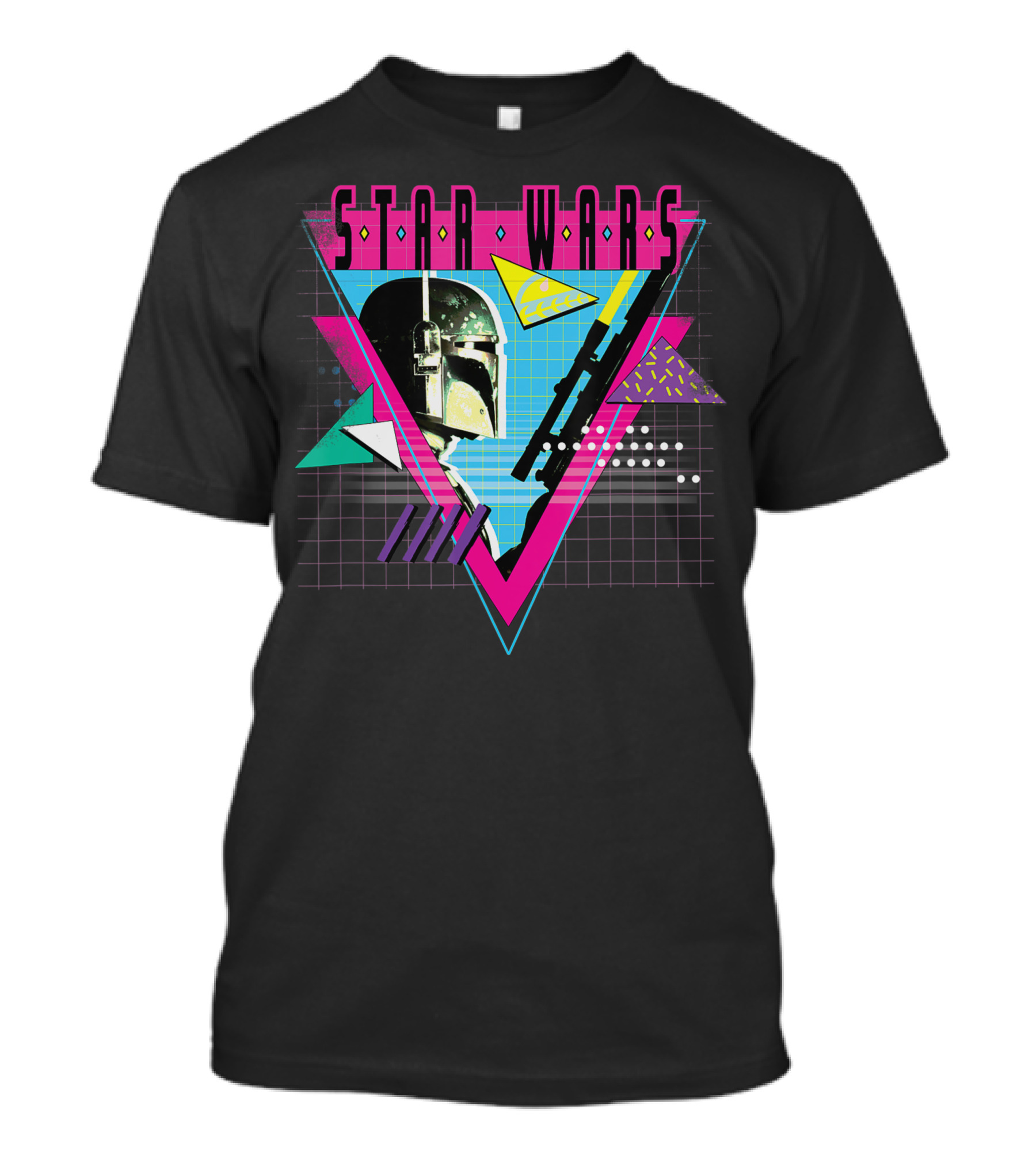 Star Wars Boba Fett Retro 90s Style Geometric T-Shirt