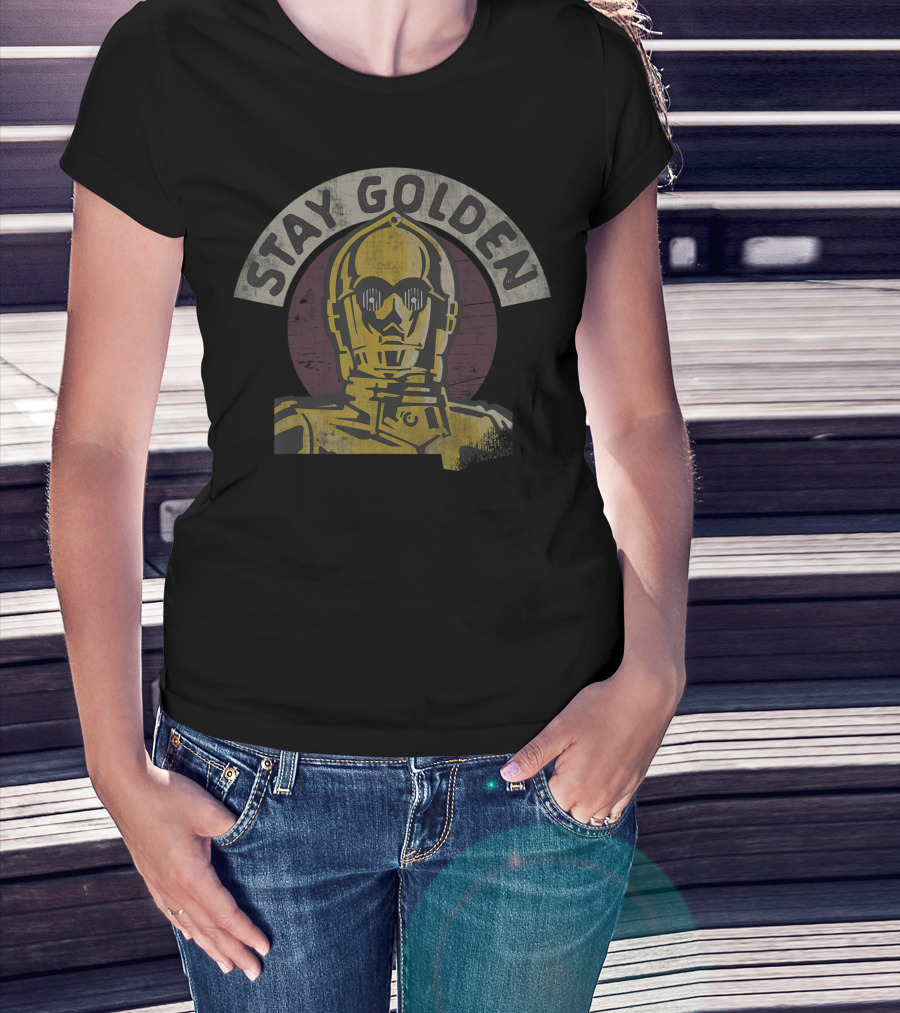 Star Wars C 3Po Stay Golden Droid Iconic Robot T-Shirt