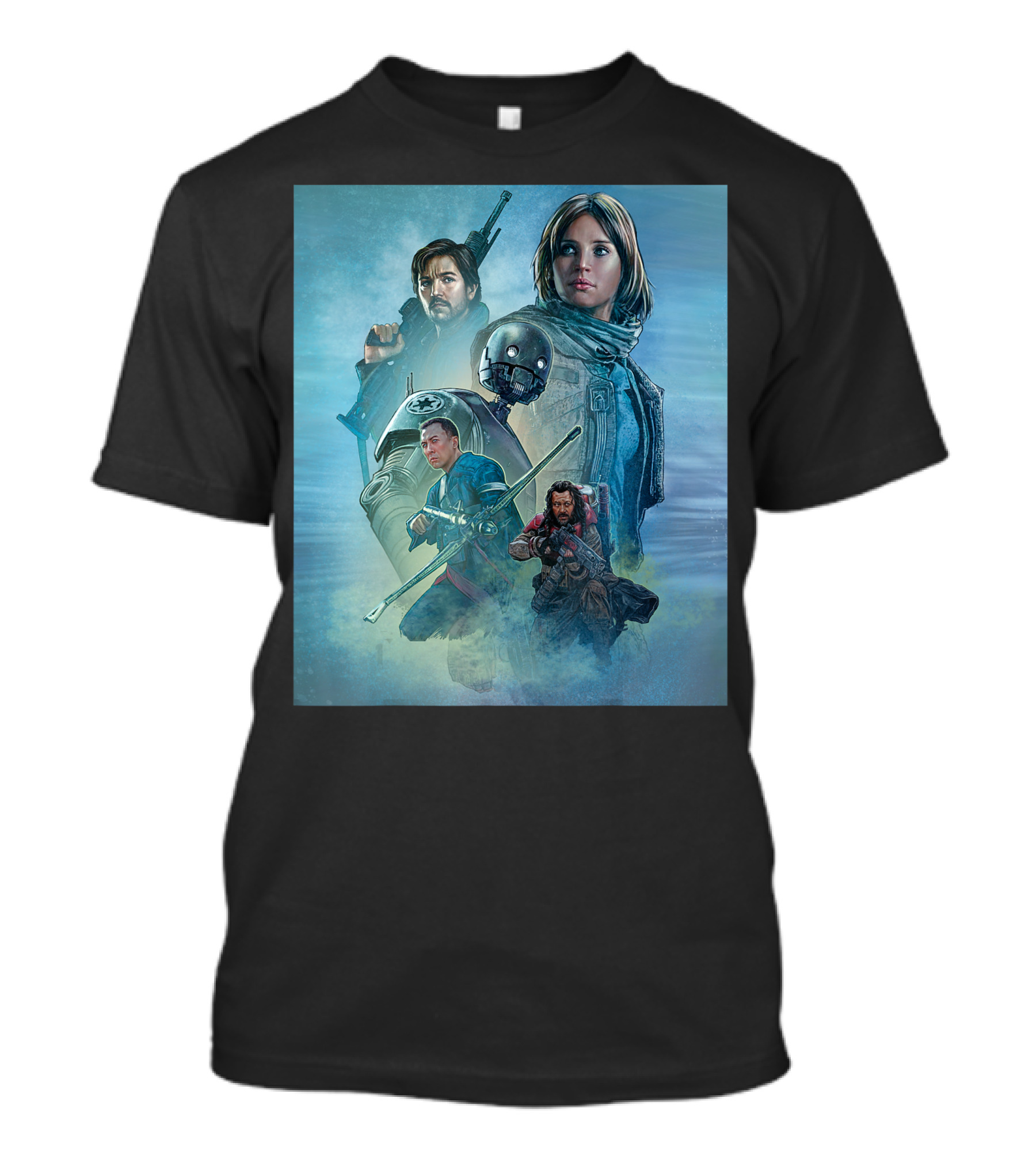 Star Wars Celebration Rogue One Mural Characters Collage T-Shirt