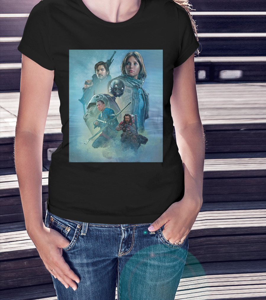 Star Wars Celebration Rogue One Mural Characters Collage T-Shirt