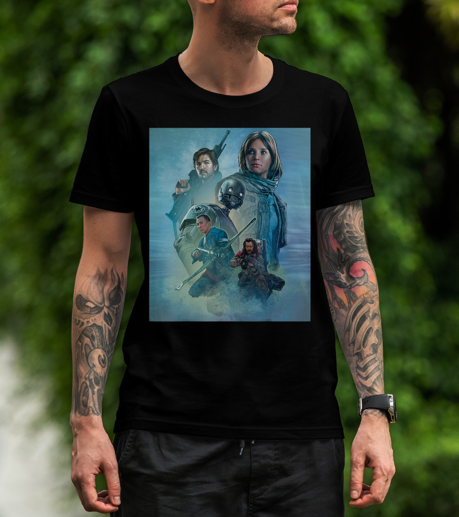 Star Wars Celebration Rogue One Mural Characters Collage T-Shirt