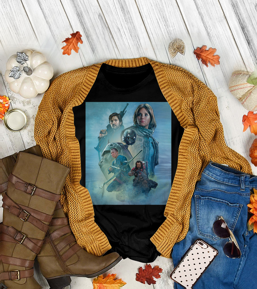 Star Wars Celebration Rogue One Mural Characters Collage T-Shirt