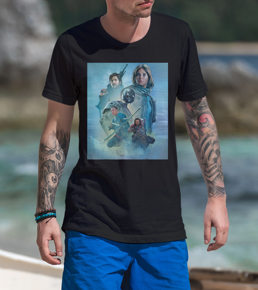 Star Wars Celebration Rogue One Mural Characters Collage T-Shirt