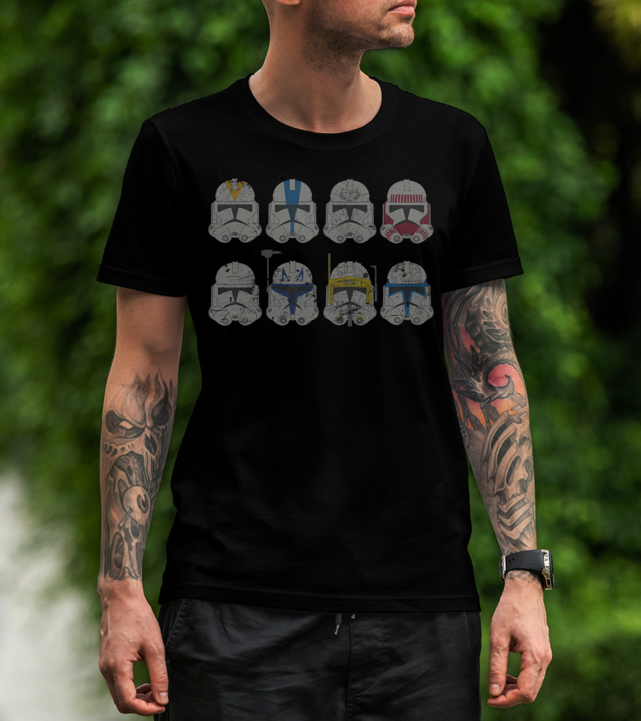 Star Wars Clone Wars Clone Troopers Helmets Collection T-Shirt