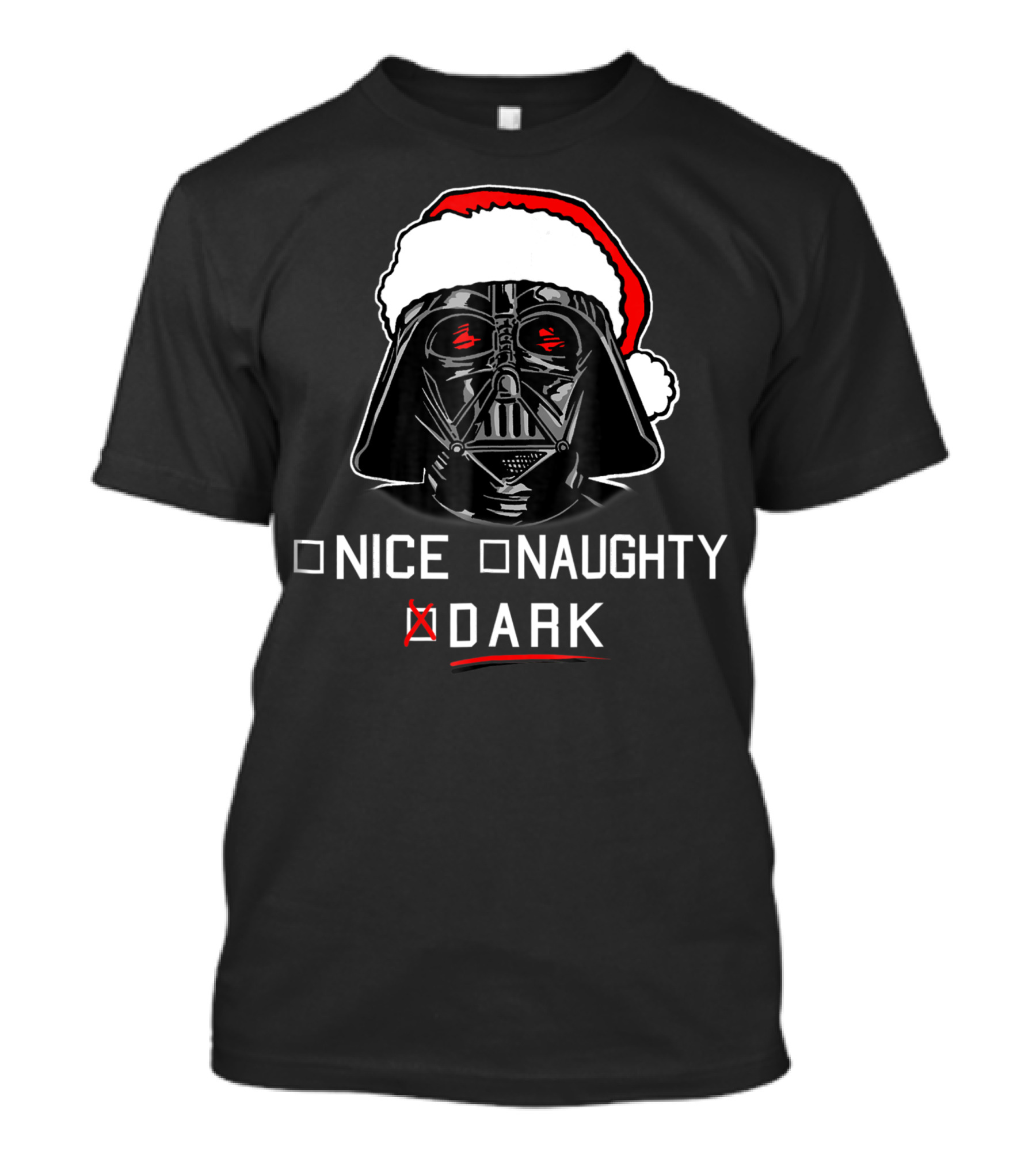 Star Wars Darth Vader Nice Naughty Dark Santa Hat T-Shirt