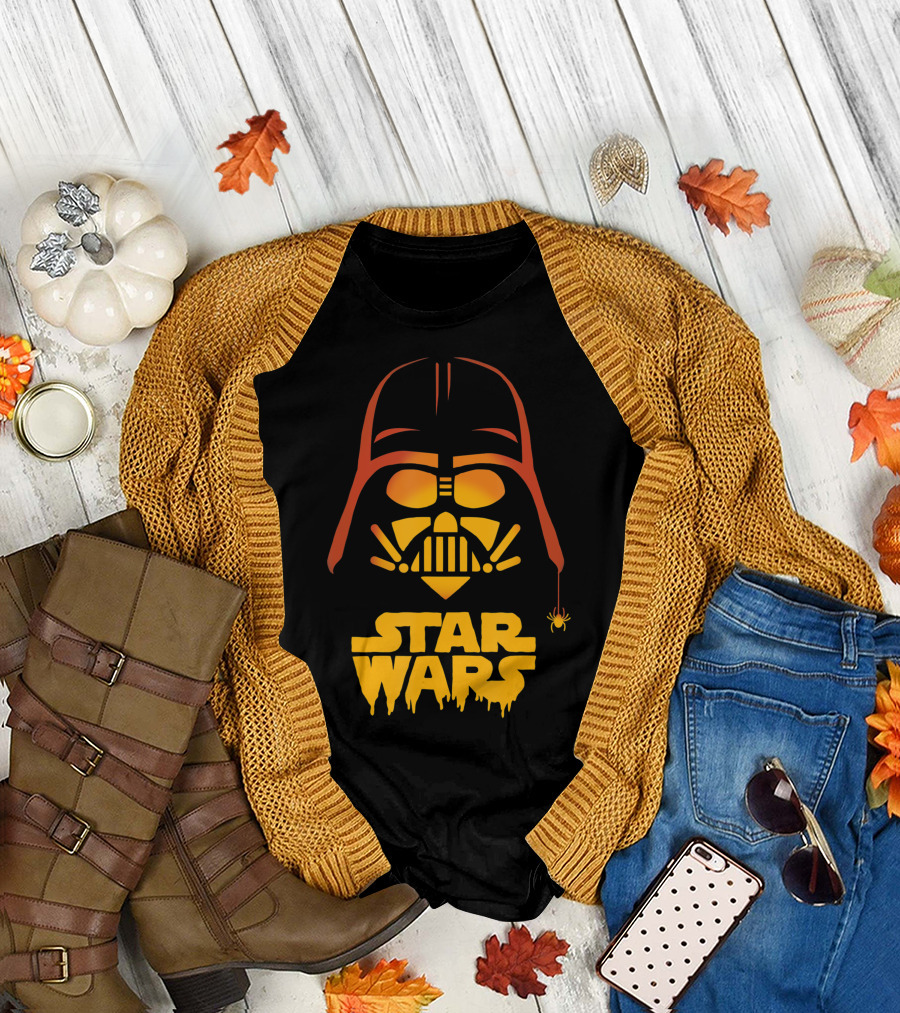 Star Wars Darth Vader Halloween Jack O Lantern Spider T-Shirt