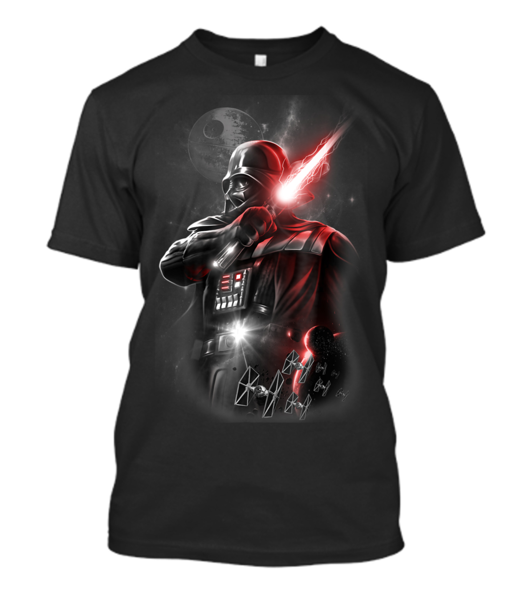 Star Wars Darth Vader Lightsaber Galactic Empire Tie Fighters Death Star T-Shirt