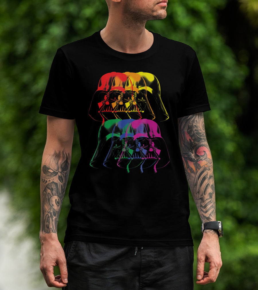 Star Wars Darth Vader Rainbow Helmet Darkside Pride T-Shirt