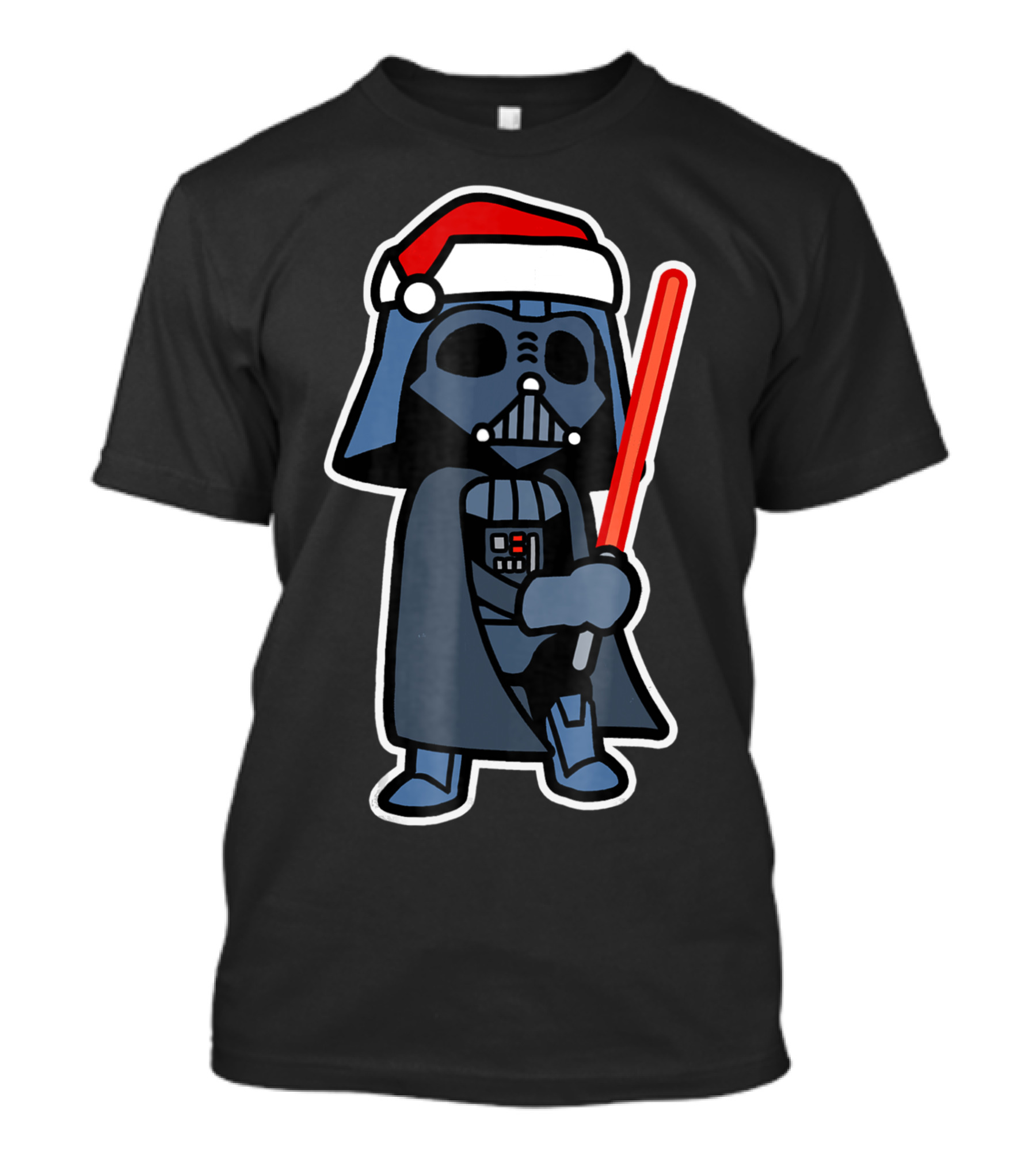Star Wars Darth Vader Santa Hat Lightsaber Christmas T-Shirt
