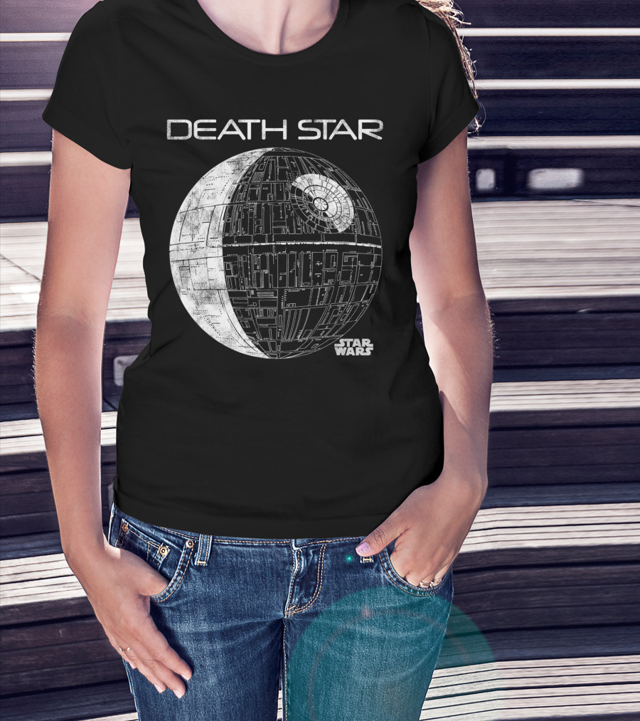 Star Wars Death Star Blueprint Tonal Line T-Shirt
