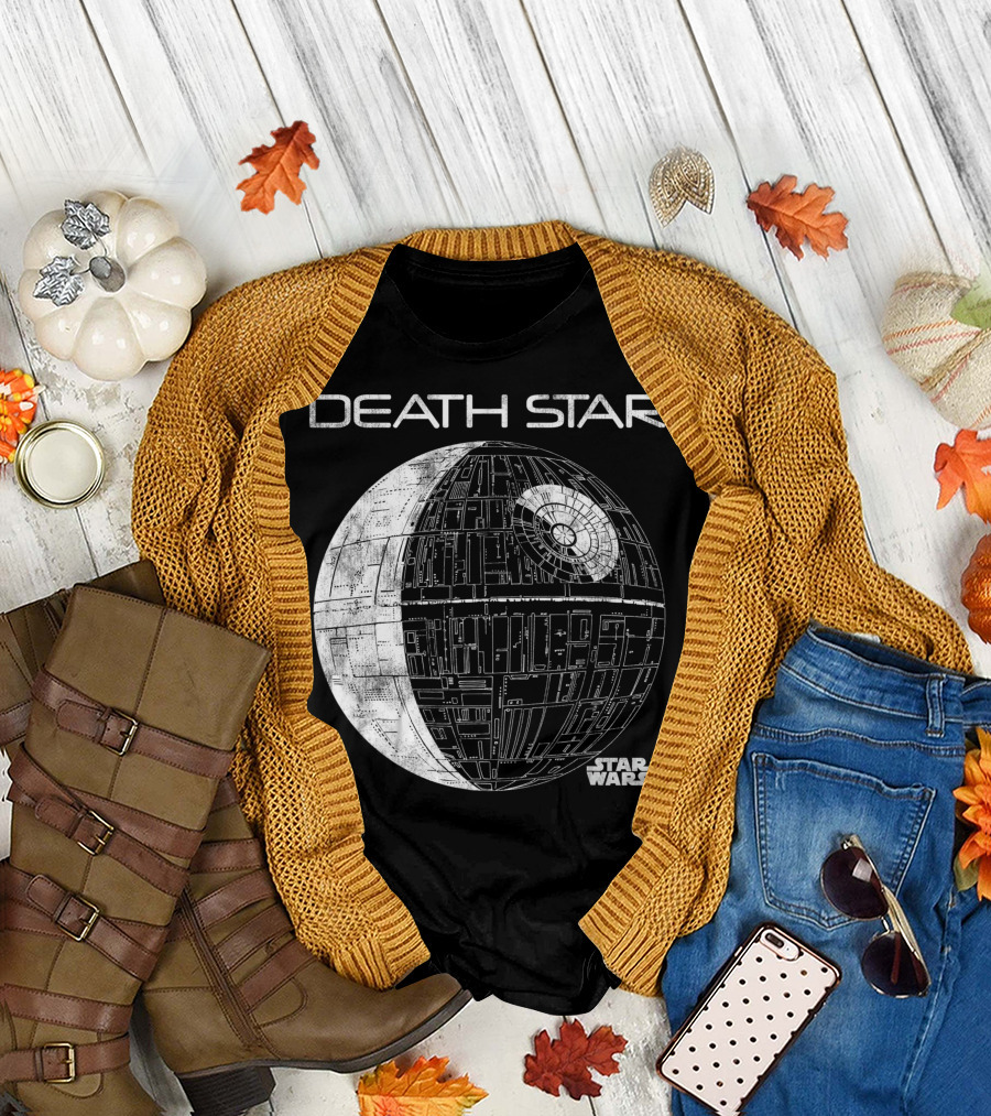 Star Wars Death Star Blueprint Tonal Line T-Shirt