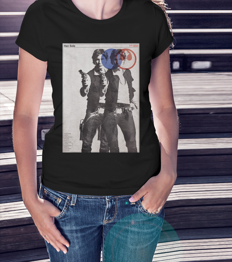 Han Solo YT-1300 Falcon Blueprint Double T-Shirt