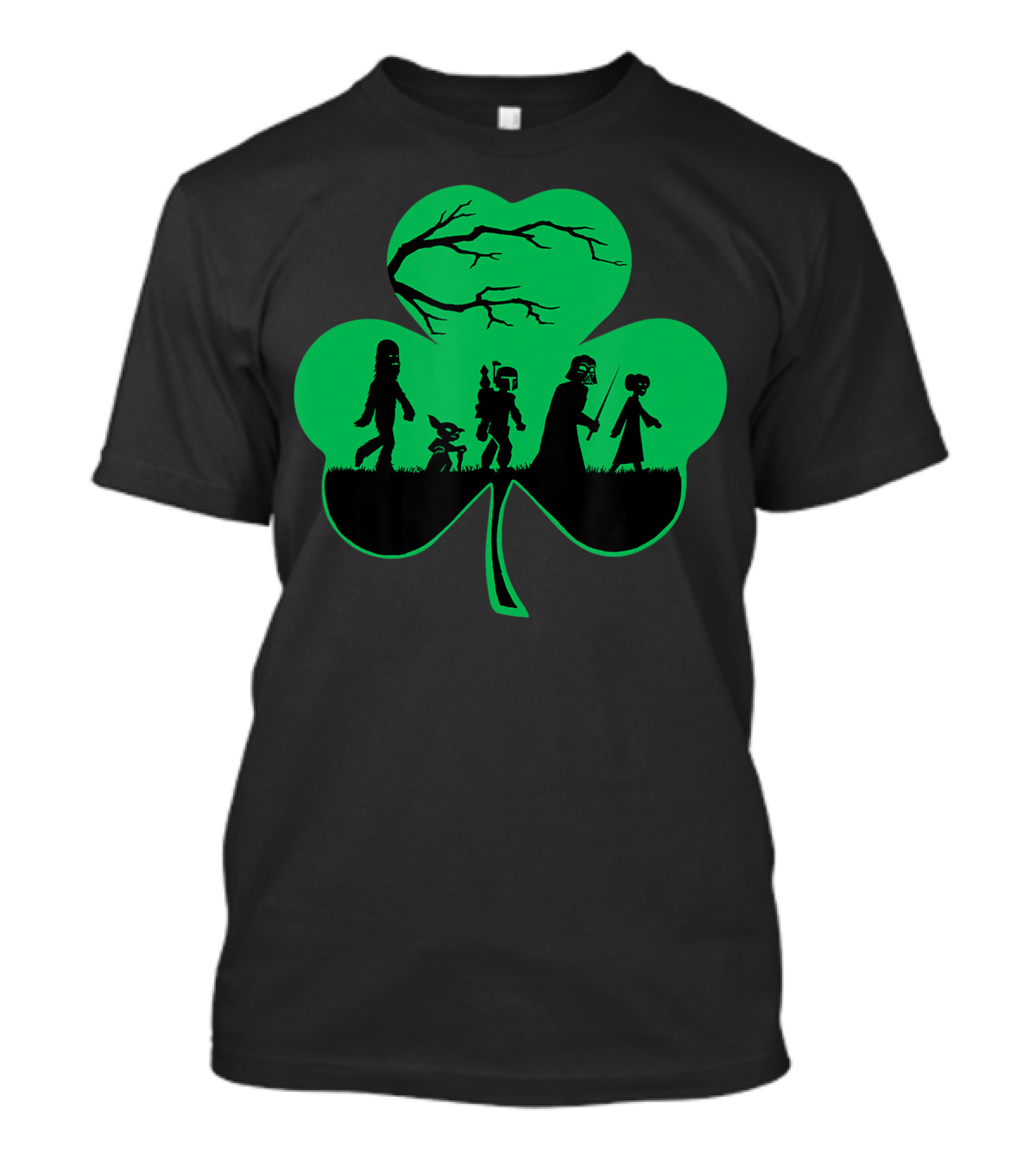 Star Wars Characters Shamrock Shaped Irish T-Shirt