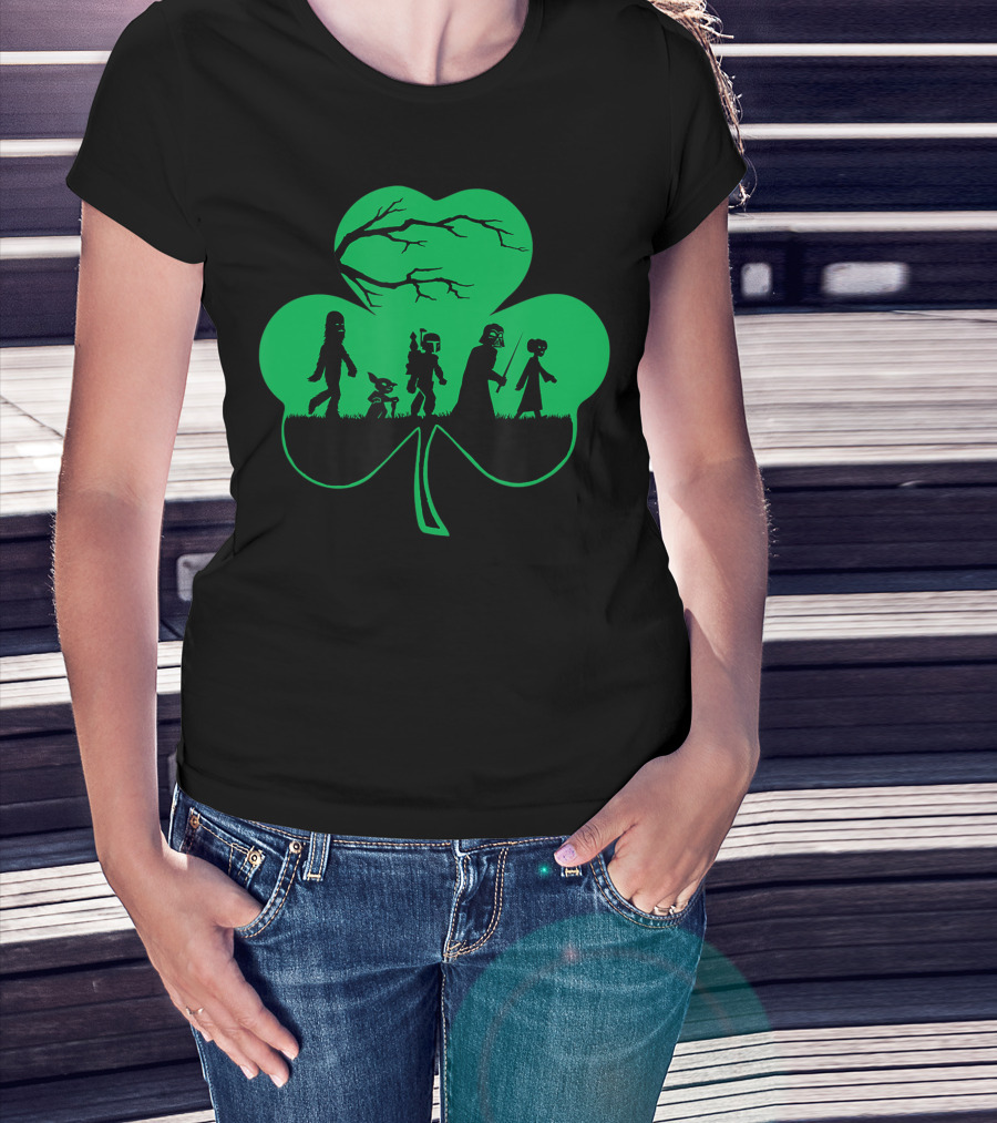 Star Wars Characters Shamrock Shaped Irish T-Shirt