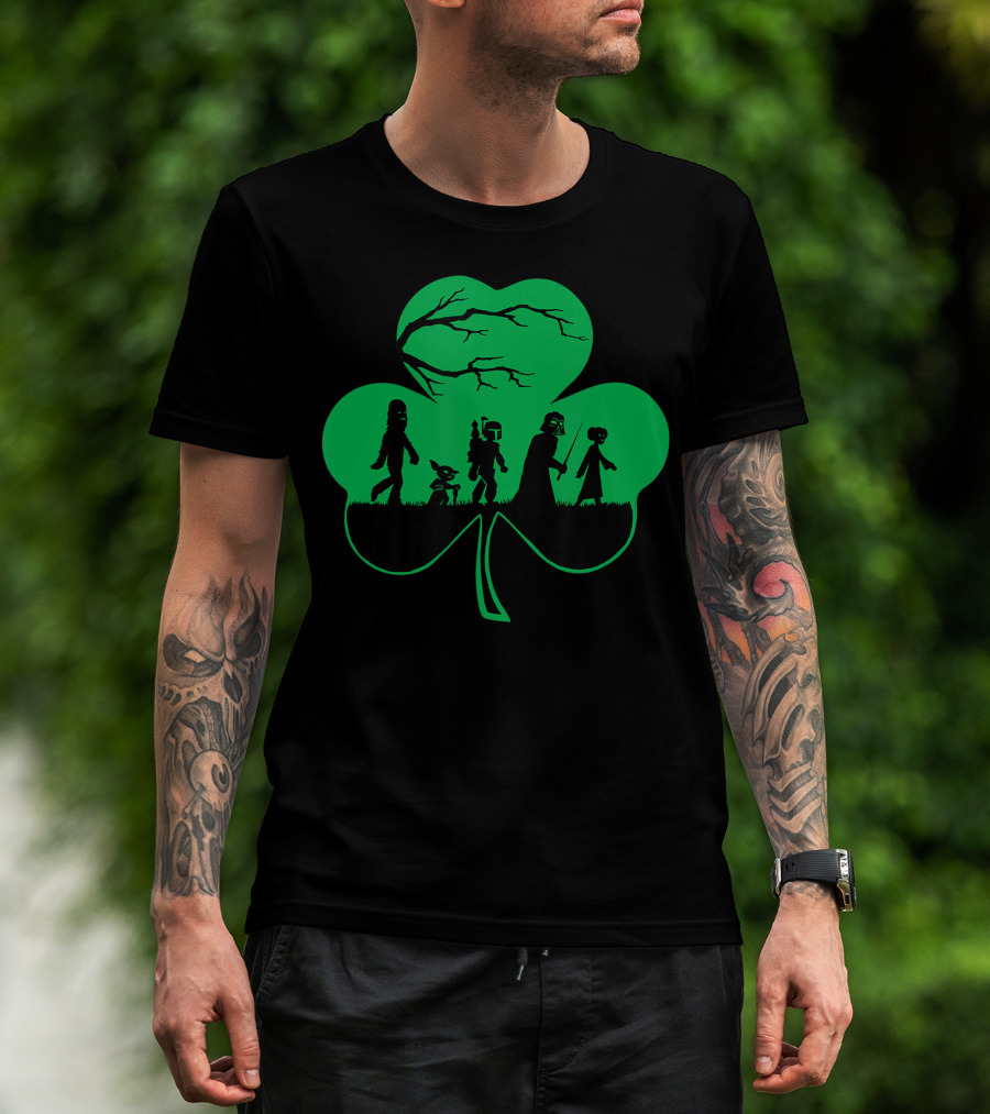 Star Wars Characters Shamrock Shaped Irish T-Shirt
