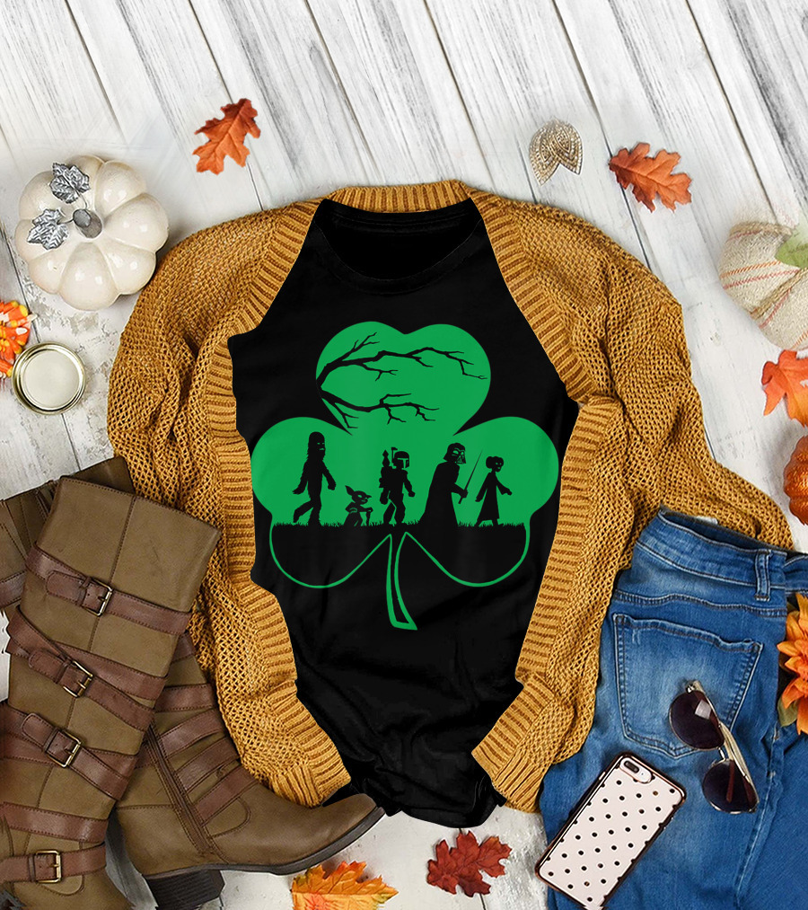 Star Wars Characters Shamrock Shaped Irish T-Shirt