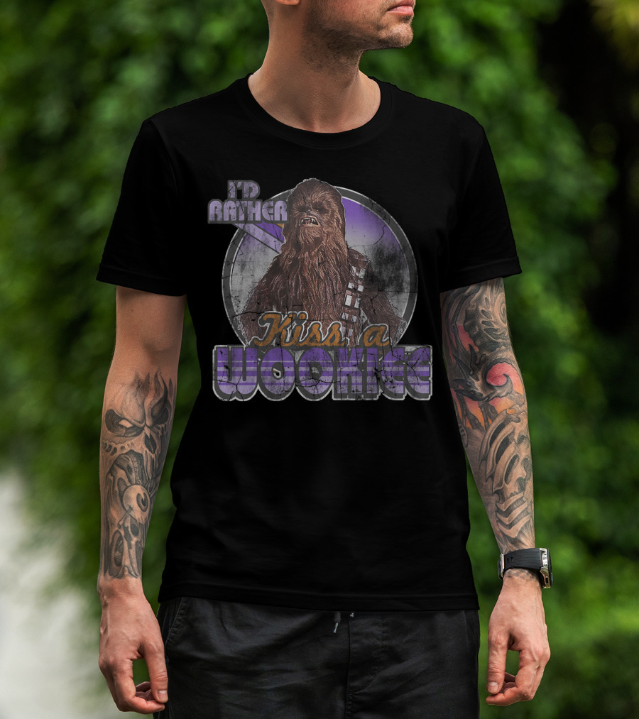 I'd Rather Kiss A Wookiee Chewbacca Star Wars 7Y T-Shirt