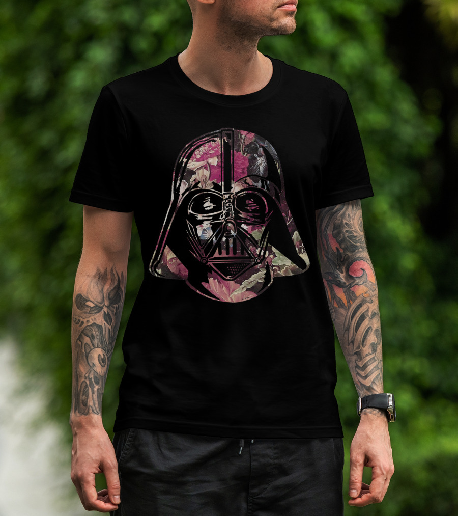 Star Wars Darth Vader Helmet Floral T-Shirt