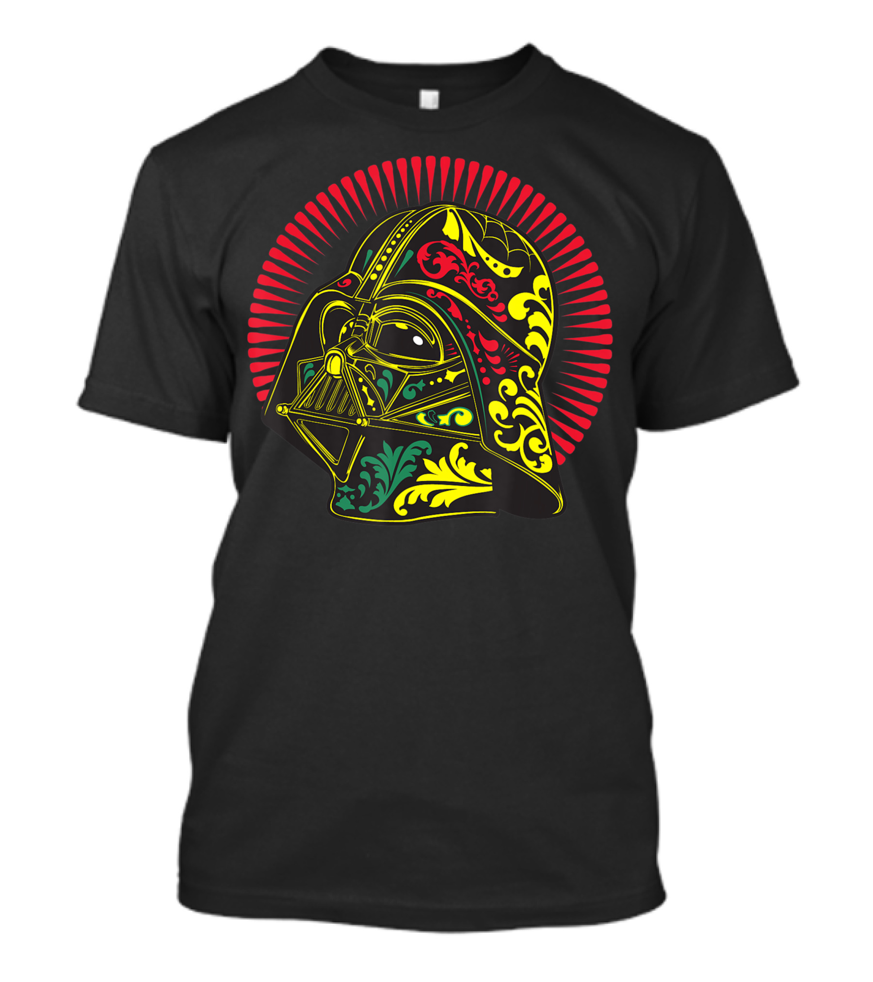 Star Wars Darth Vader Sugar Skull Helmet With Colorful Floral T-Shirt