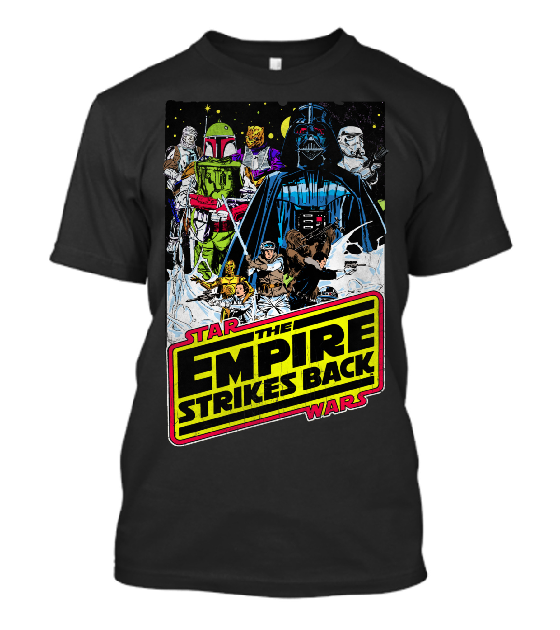 Star Wars The Empire Strikes Back Vintage Comic Art Darth Vader Boba Fett T-Shirt