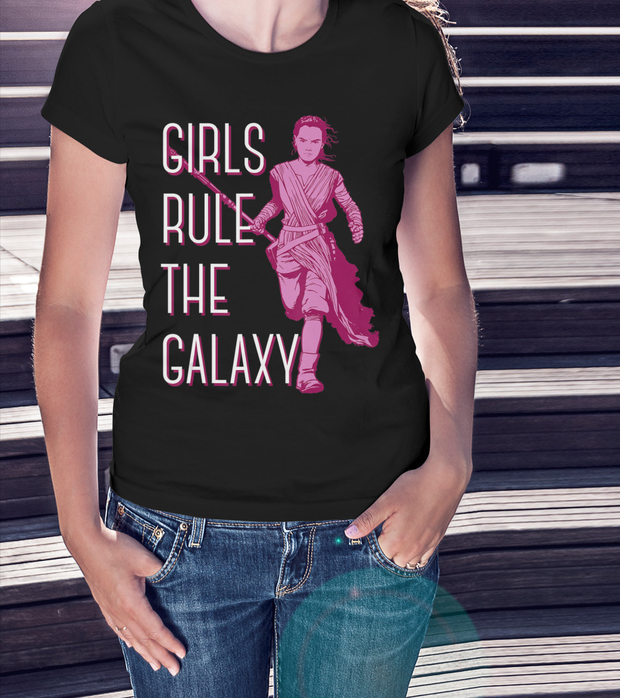 Star Wars Episode 7 Rey Girls Rule The Galaxy T-Shirt