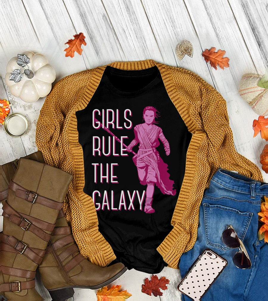 Star Wars Episode 7 Rey Girls Rule The Galaxy T-Shirt