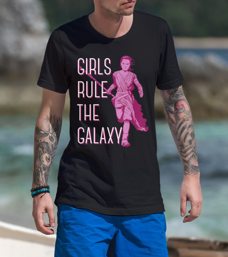 Star Wars Episode 7 Rey Girls Rule The Galaxy T-Shirt