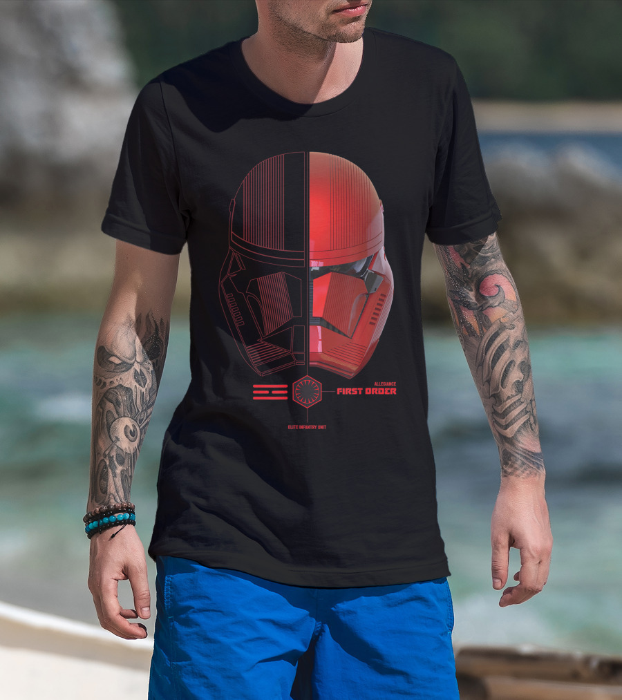 Star Wars Episode IX Sith Trooper Half Helmet First Order Elite Infantry Unit T-Shirt