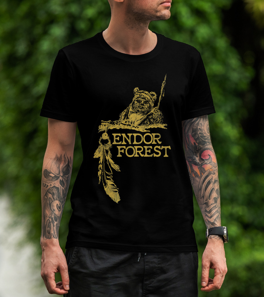 Endor Forest Ewok Star Wars Feather Spear Iconic T-Shirt
