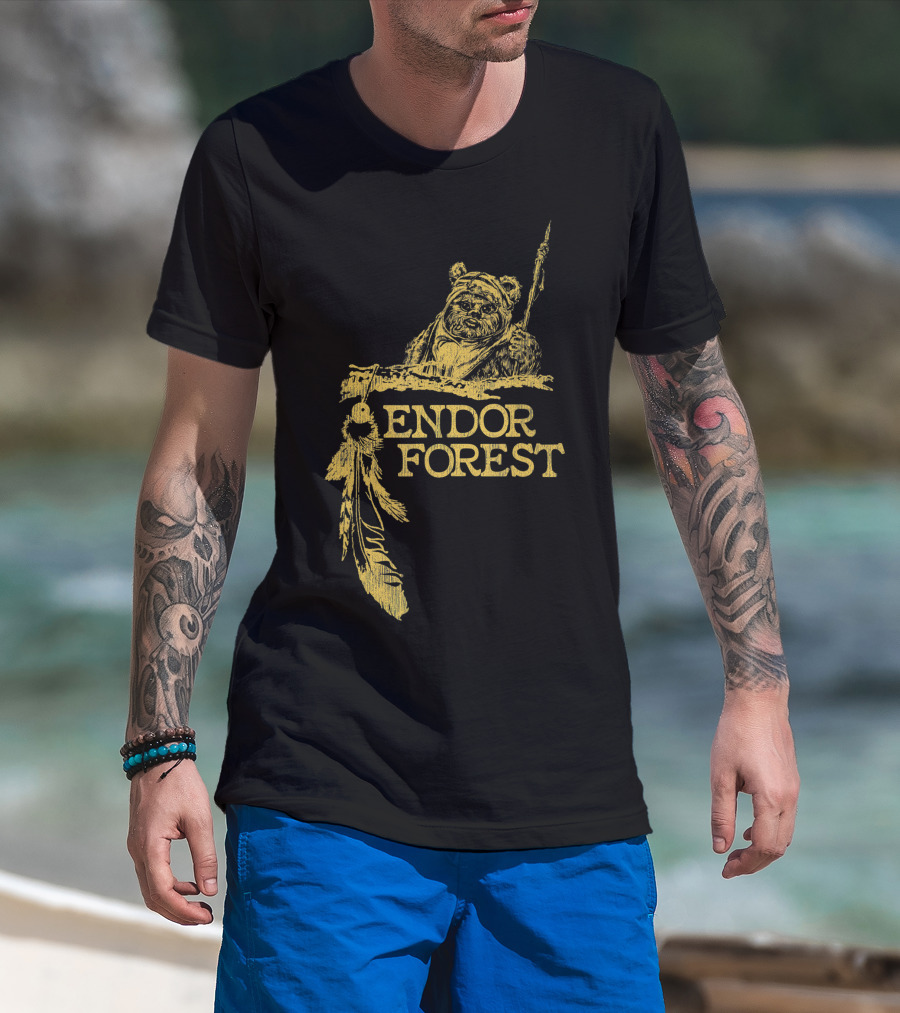 Endor Forest Ewok Star Wars Feather Spear Iconic T-Shirt