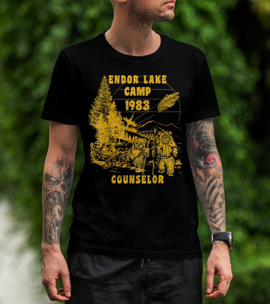 Star Wars Ewok Endor Lake Camp Counselor 1983 Vintage Adventure Scene T-Shirt