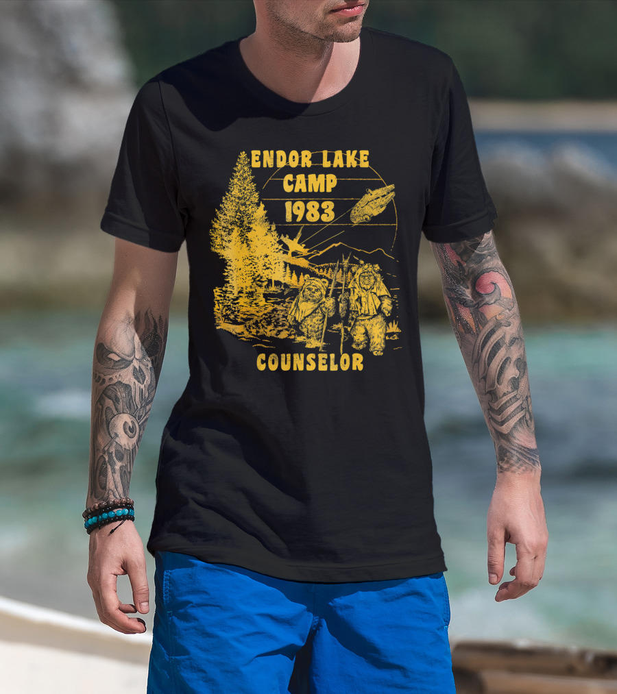 Star Wars Ewok Endor Lake Camp Counselor 1983 Vintage Adventure Scene T-Shirt