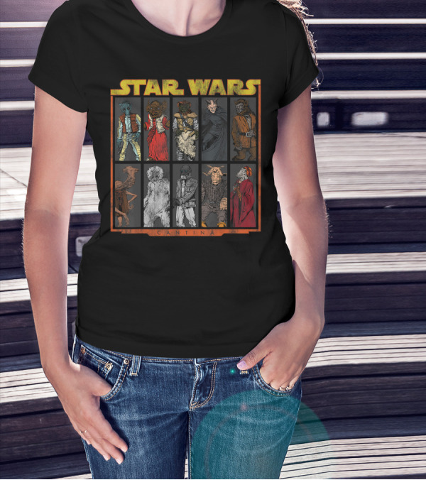 Star Wars Cantina Iconic Mos Eisley Cantina Characters Fan Fave T-Shirt