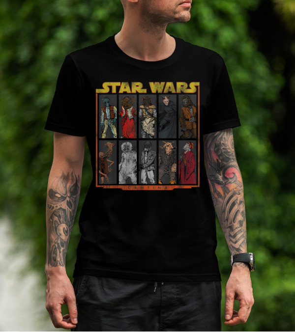 Star Wars Cantina Iconic Mos Eisley Cantina Characters Fan Fave T-Shirt