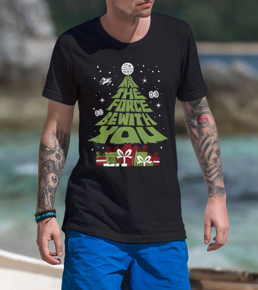 May The Force Be With You Christmas Tree Star Wars Gifts T-Shirt