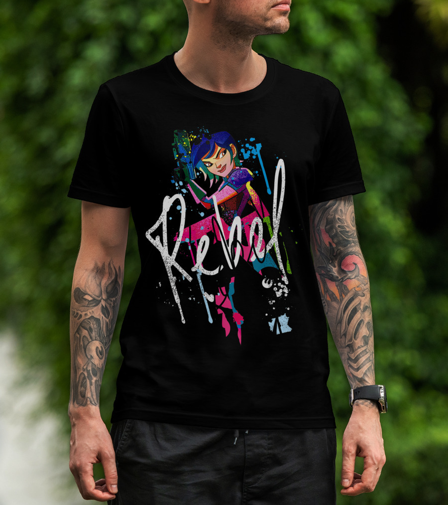 Star Wars Forces Of Destiny Sabine Rebel Paint Drip T-Shirt