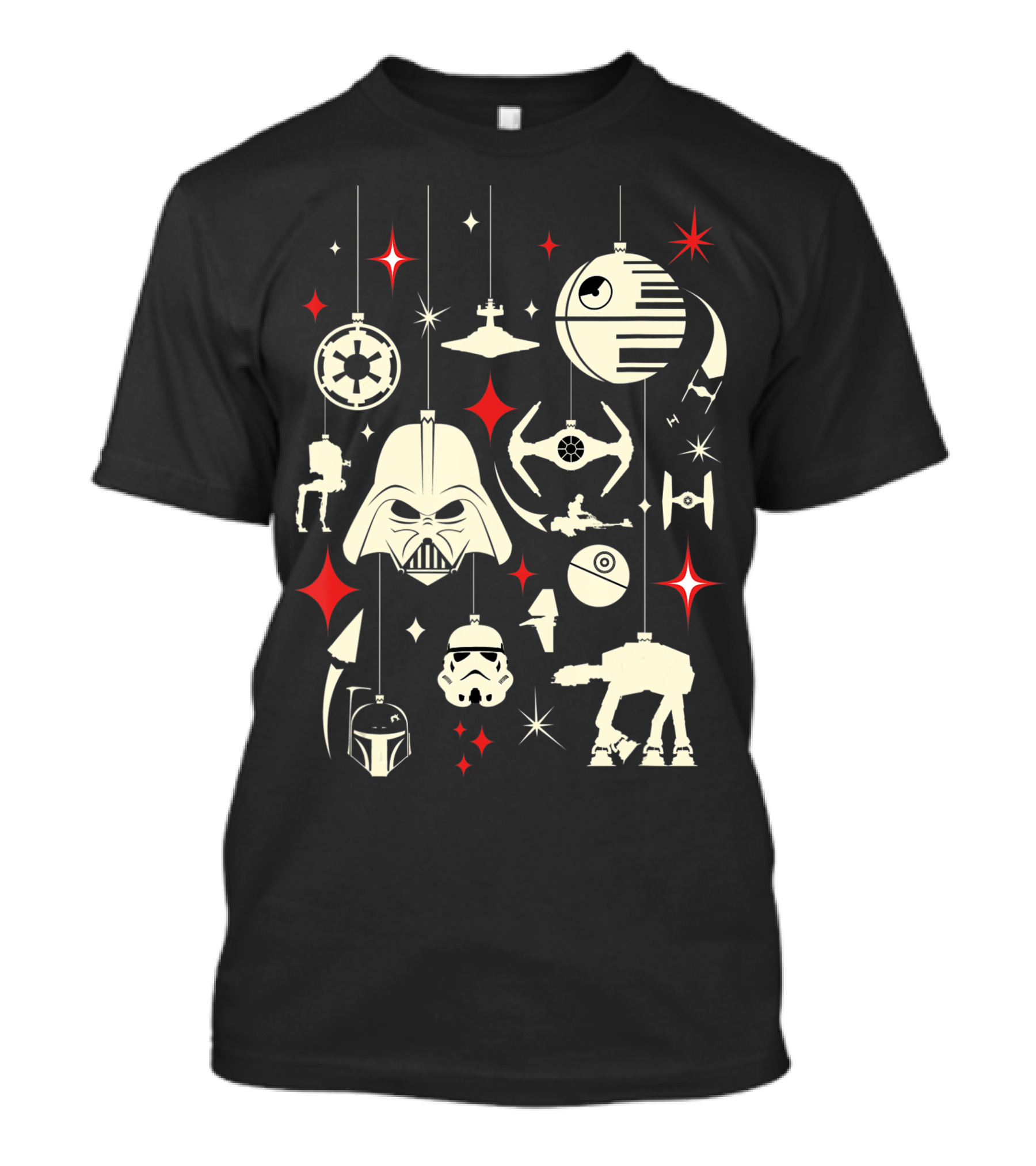 Star Wars Galactic Empire Holiday Ornaments Darth Vader Stormtrooper Death Star AT-AT TIE Fighter T-Shirt
