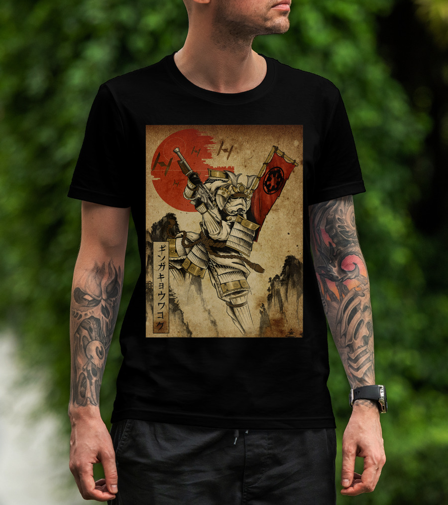 Star Wars Galactic Republic Kanji Samurai Warrior Flag Japanese T-Shirt