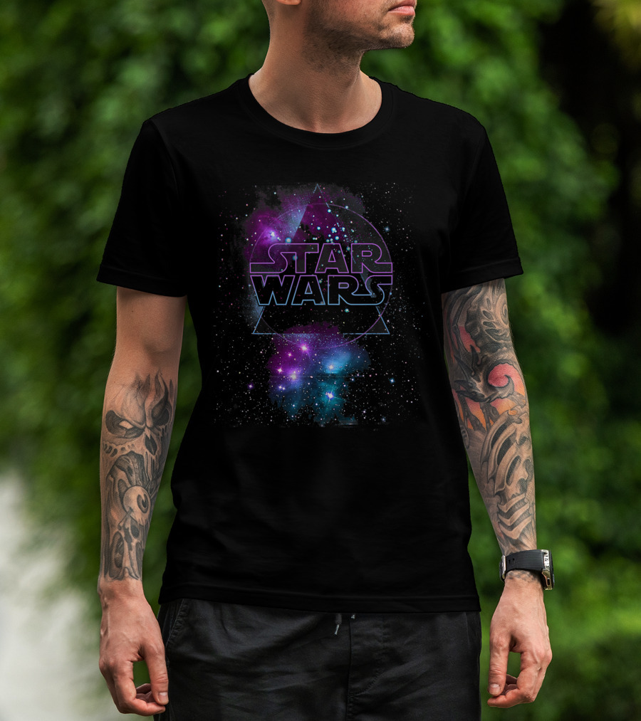 Star Wars Cosmic Galaxy Geometric Paint Splatter T-Shirt