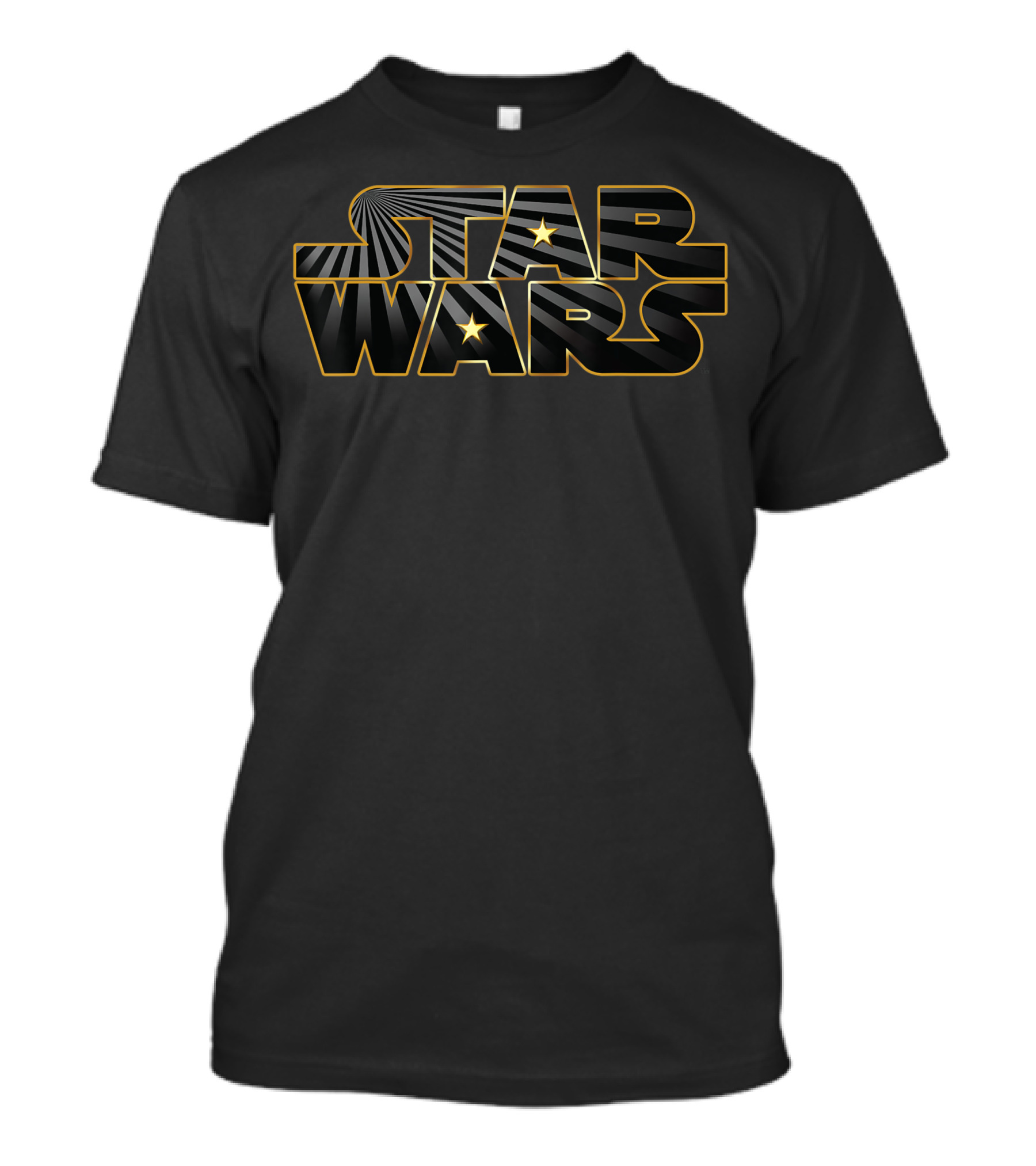 Star Wars Stylized Gold Outline And Stars T-Shirt