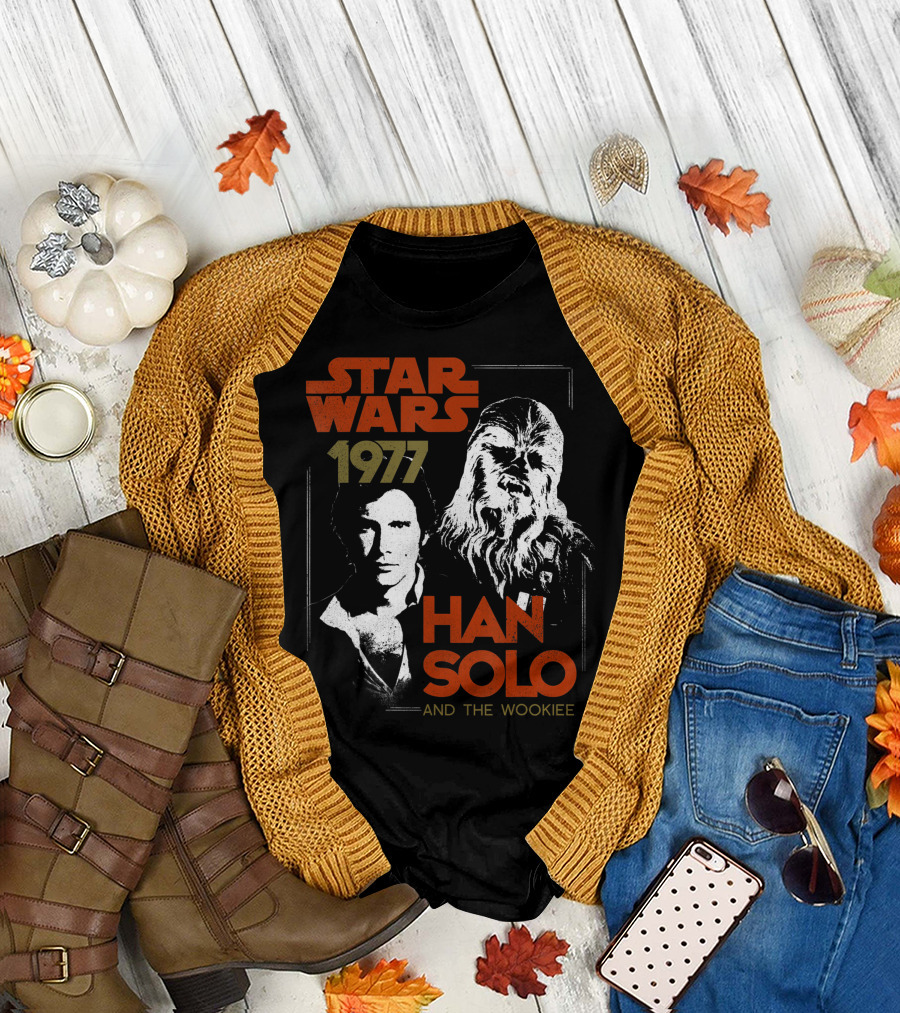 Star Wars 1977 Han Solo And The Wookiee T-Shirt